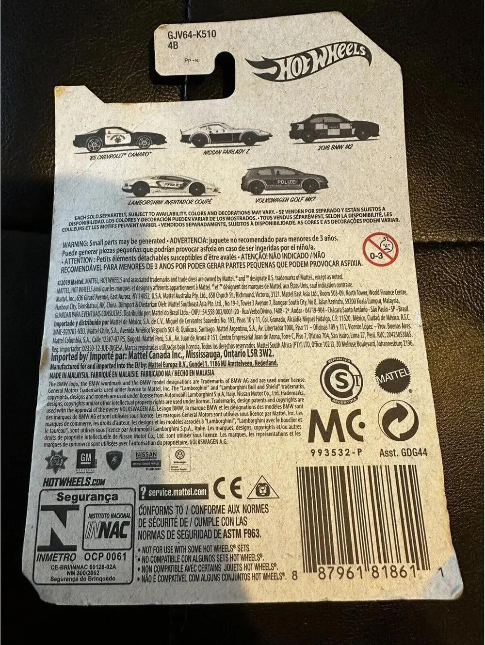 HOT WHEELS Police Series 2016 BMW M2 Police Car 3/5 NEW!